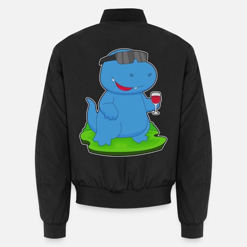 Dinosaur Red Wine - Unisex Bomber Jacket - black