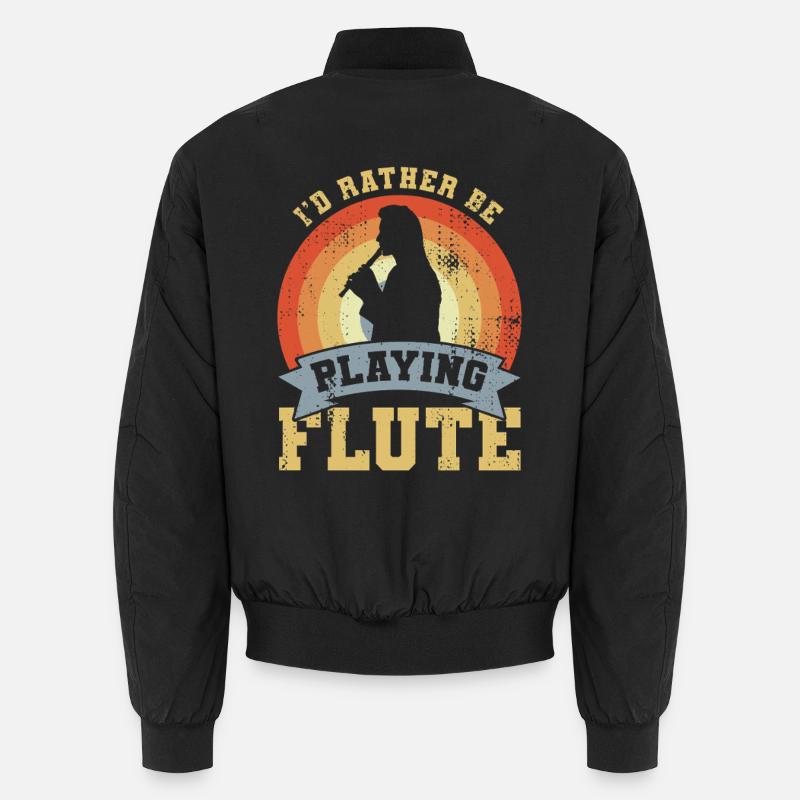 I’d Rather Be Playing Flute - Unisex Bomberjacke - Schwarz
