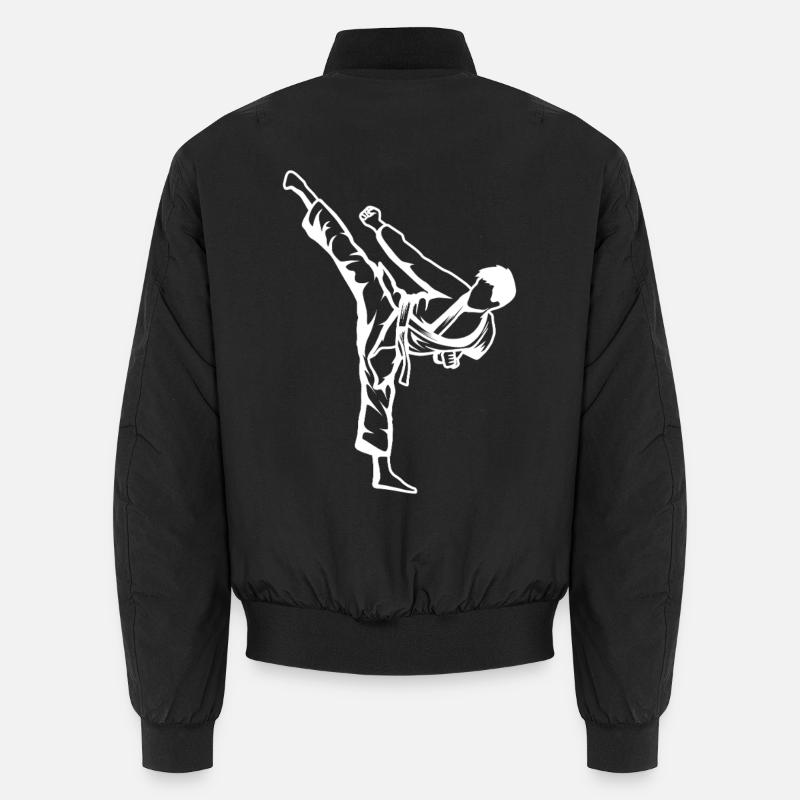 Karate Junge Skizze - Unisex Bomberjacke - Schwarz