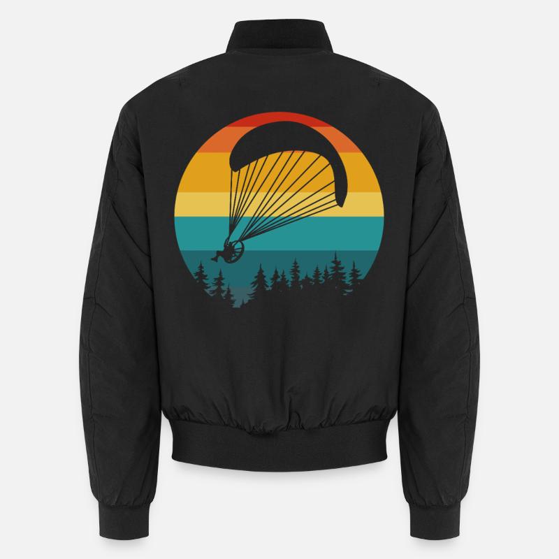 Paraglider Retro Landscape Unisex Bomber Jacket