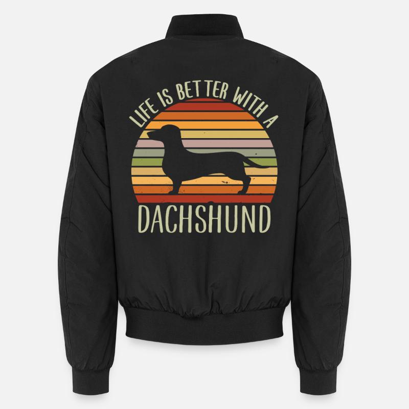 Das Leben ist besser mit einem Dackel Unisex Bomberjacke