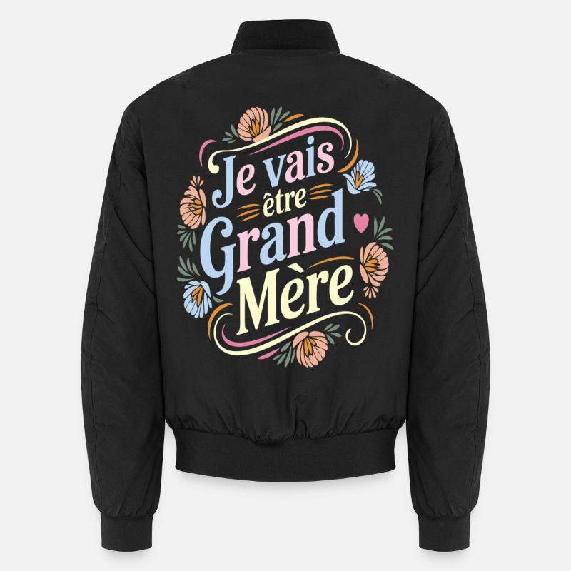 Blumenmuster mit Zitat der zukünftigen Großmutter Unisex Bomberjacke