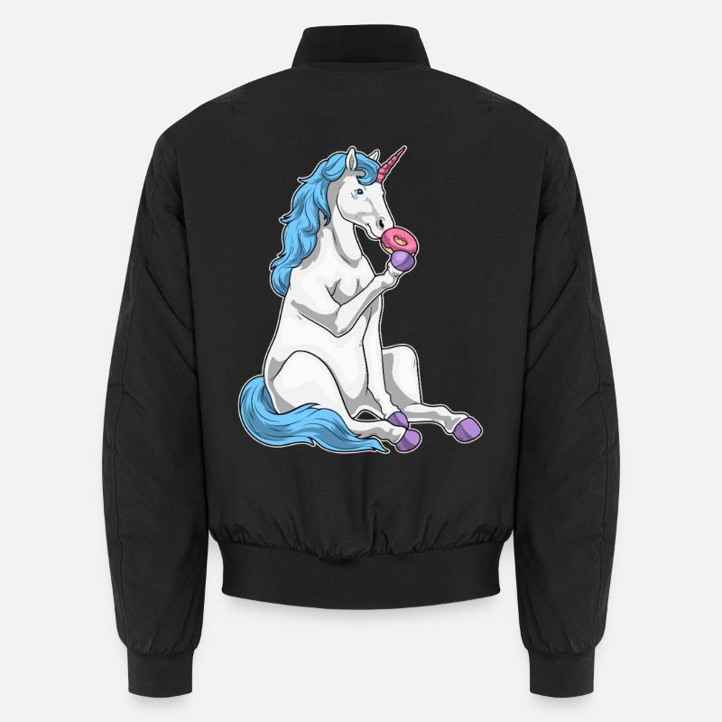Einhorn Donut - Unisex Bomberjacke - Schwarz