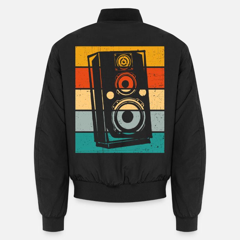 Lautsprecher Retro - Unisex Bomberjacke - Schwarz