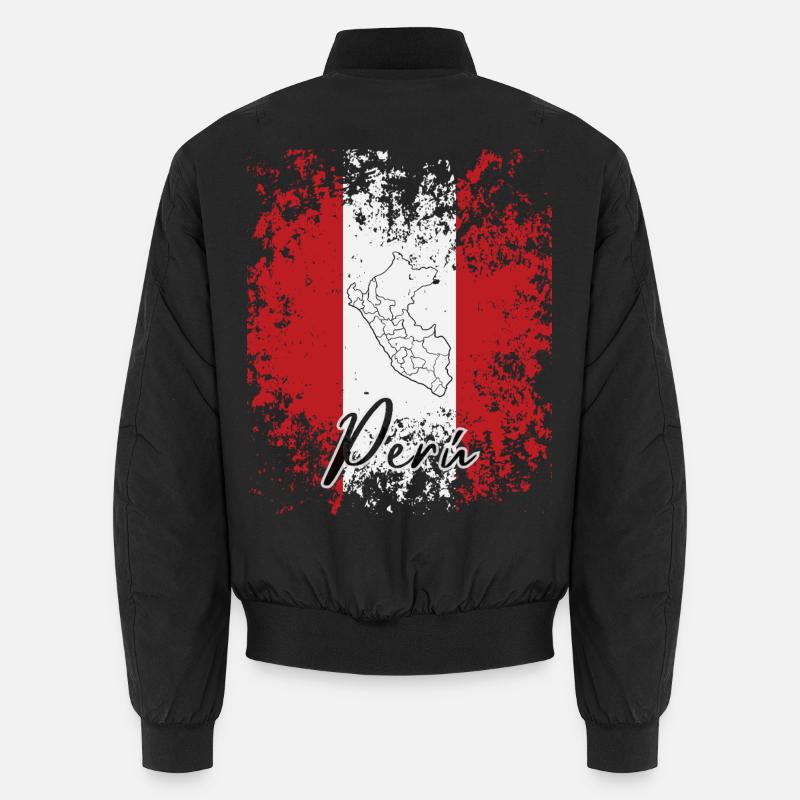 Ich liebe Peru, peruanische Flagge - Unisex Bomberjacke - Schwarz