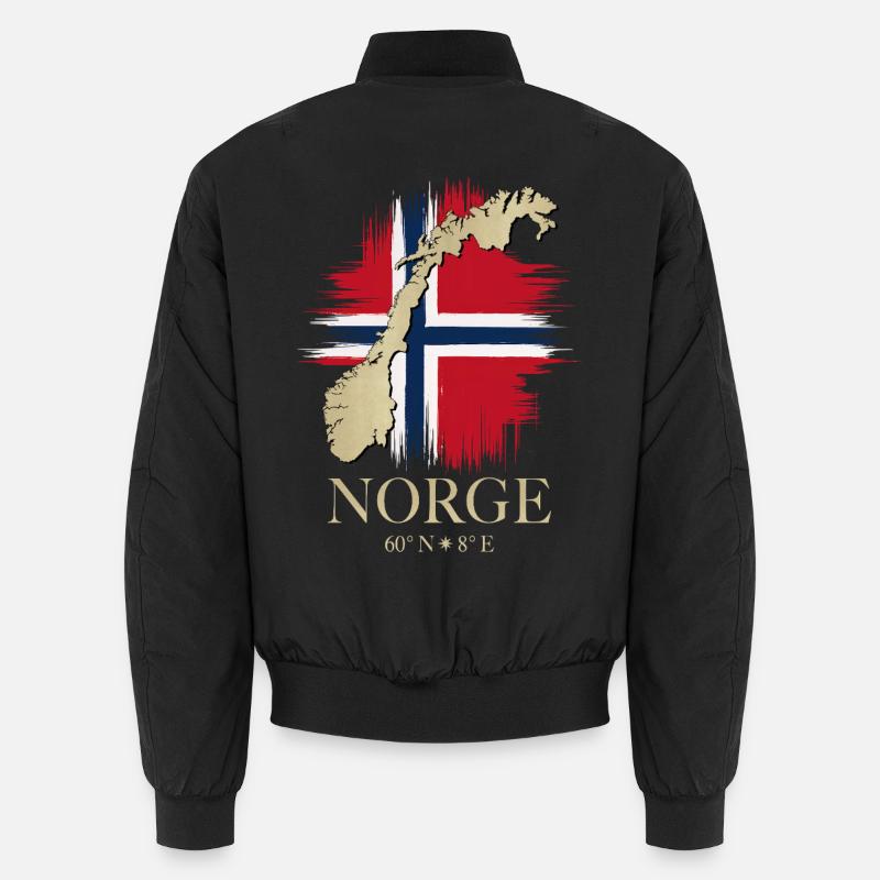 Coordonnées de la carte du drapeau de la Norvège 60°N 8°E Bomber unisexe