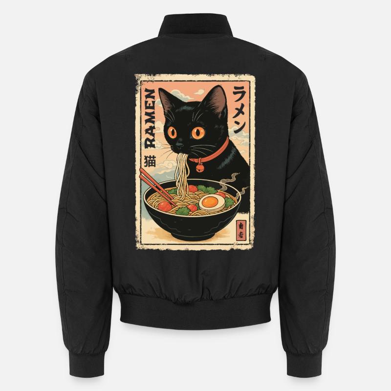 Illustration de Ramen de chat kawaii Bomber unisexe