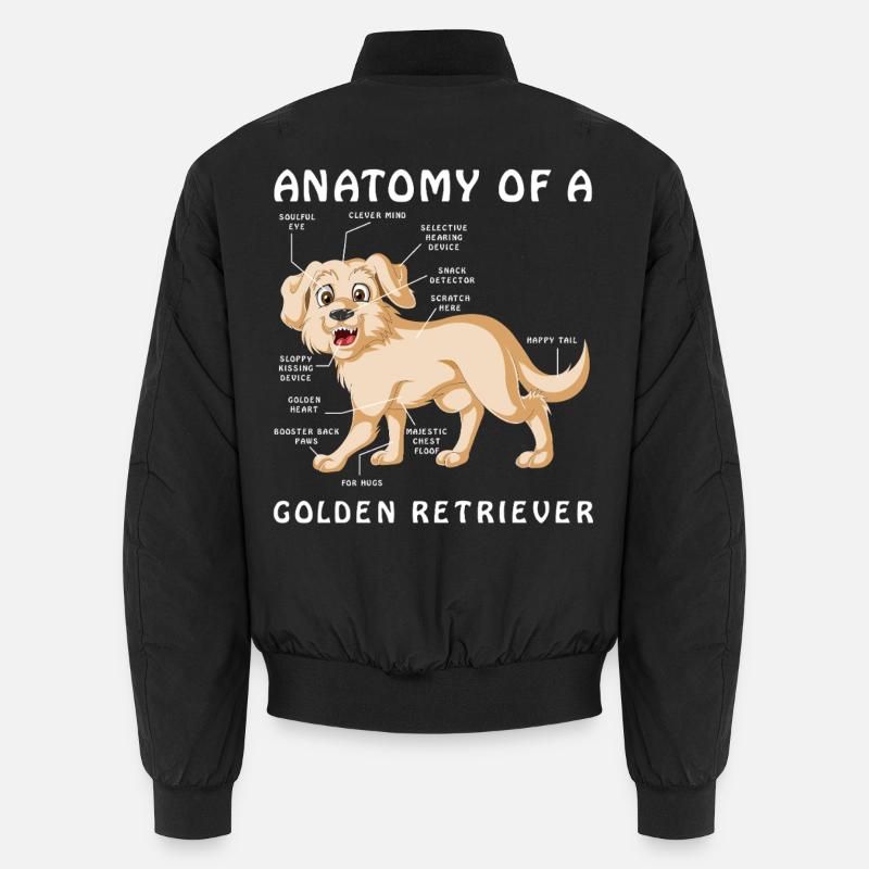 Anatomie eines Golden Retriever Illustration Unisex Bomberjacke