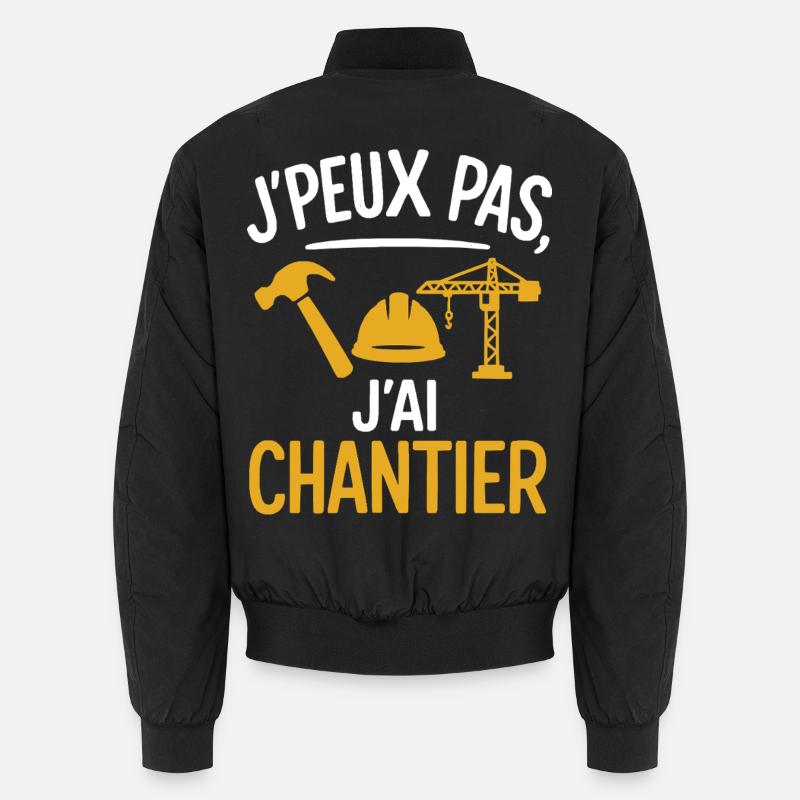 I can't, I have a construction site, design, humor, work Unisex Bomber Jacket