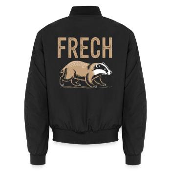 Frechdachs - Unisex Bomberjacke - Schwarz - Hinten - AI Model Male 185 light (185cm)