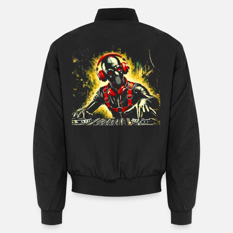 Totenkopf DJ mit Kopfhörer Kunst Unisex Bomberjacke