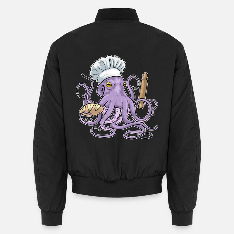 Octopus Baker Bread Unisex Bomber Jacket