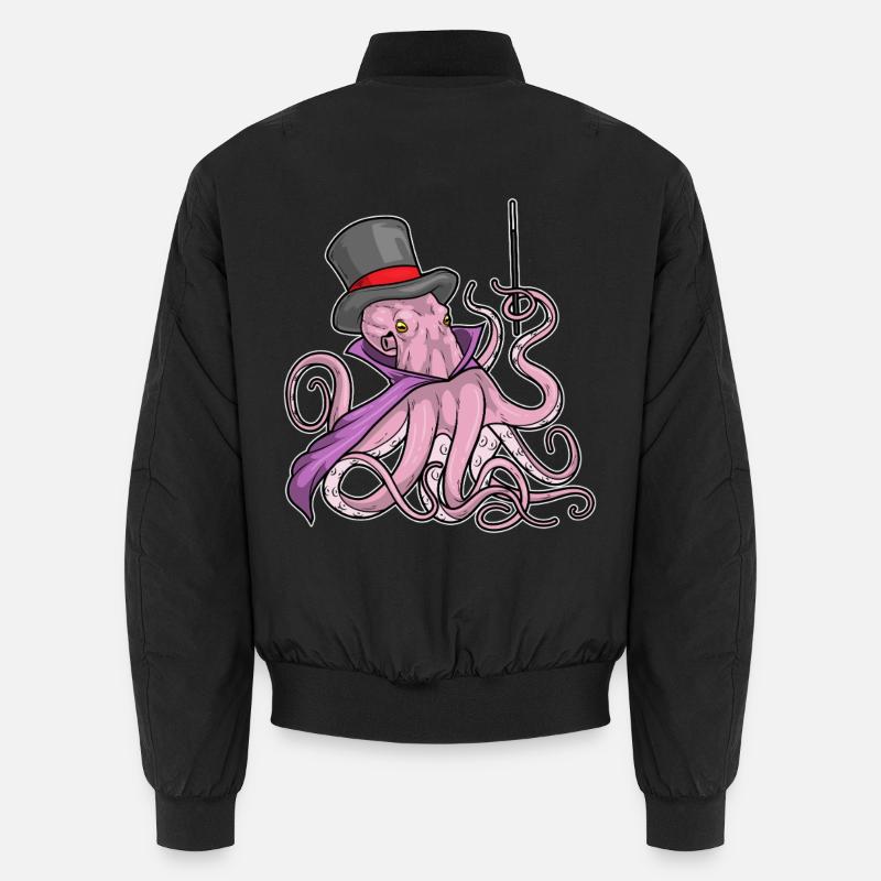 Octopus Wizard Wand - Unisex Bomber Jacket - black