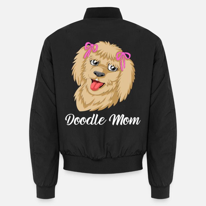 Mignon Caniche Doodle avec arcs Golden Doodle Mom Bomber unisexe