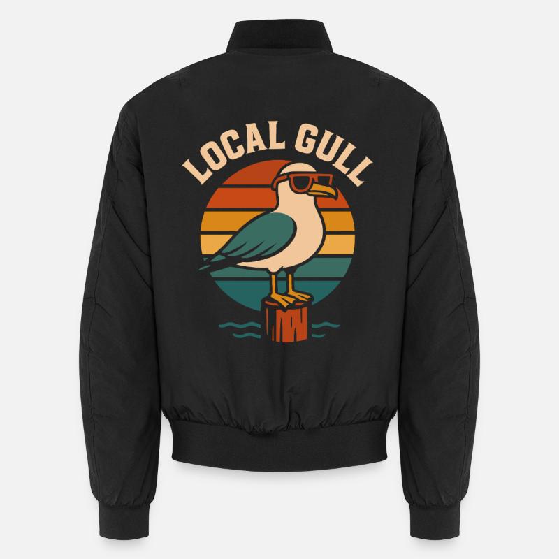 Local Gull – coole Retro Möwe mit Sonnenbrille Unisex Bomberjacke