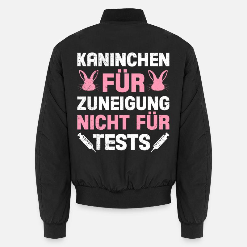 Animal Welfare RABBITS FOR AFFECTION NOT FOR TESTS Unisex Bomber Jacket