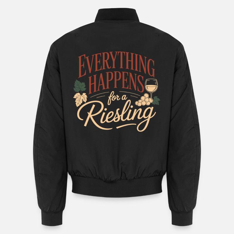 Wein Weintrinker Everything Happens For A Riesling Unisex Bomberjacke