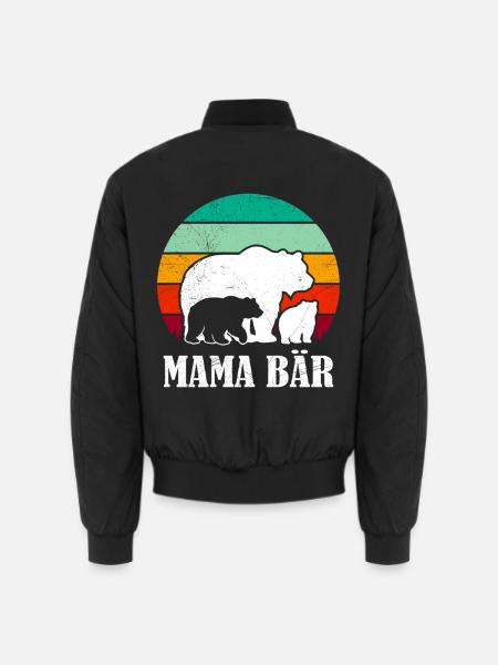 Werdende Mutter MAMA BÄR Bald Mama Lustig - Unisex Bomberjacke - Schwarz