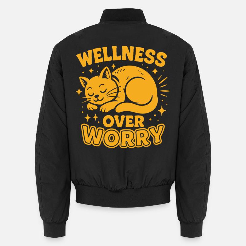 Wellness Over Worry Mindfulness affirmation Unisex Bomber Jacket