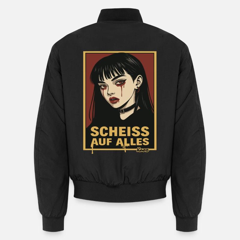 Emo Gothic Girl with Statement Unisex Bomber Jacket
