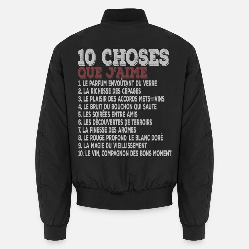10 Things I Love – Wine, Grape Varieties and Tasting Unisex Bomber Jacket