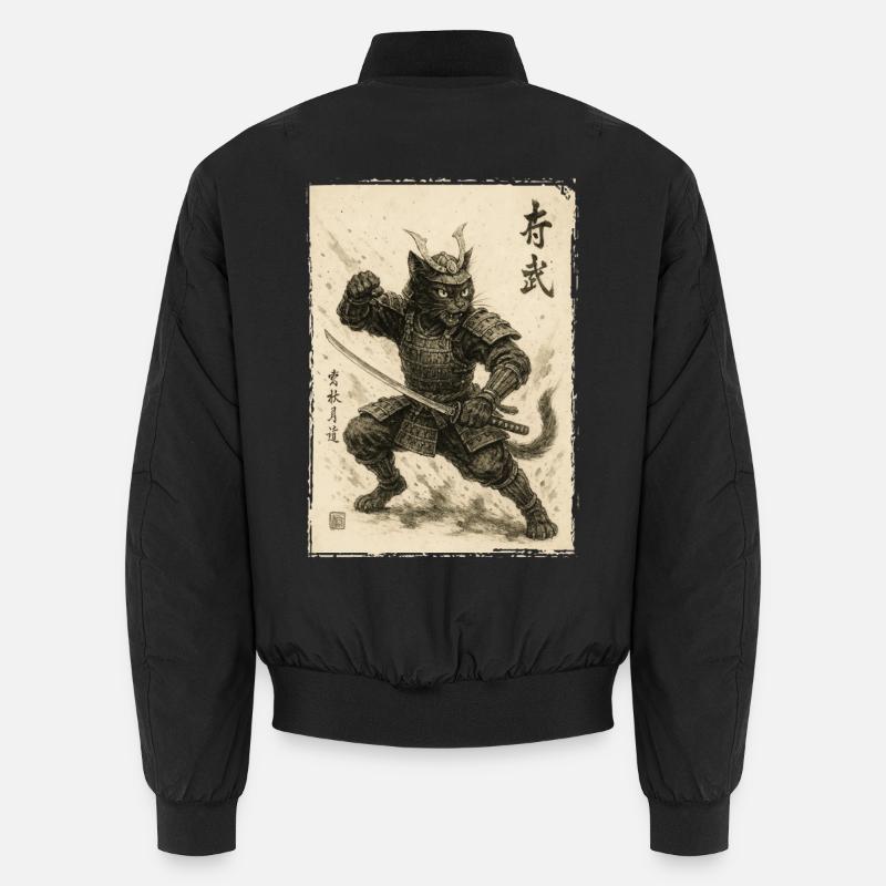 Samurai Cat, Japanese Warrior &amp; Fighter Unisex Bomber Jacket