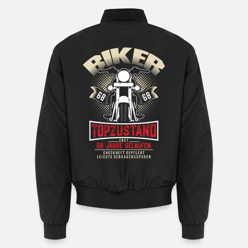 68. Geburtstag Motorradfahrer Motorrad Unisex Bomberjacke