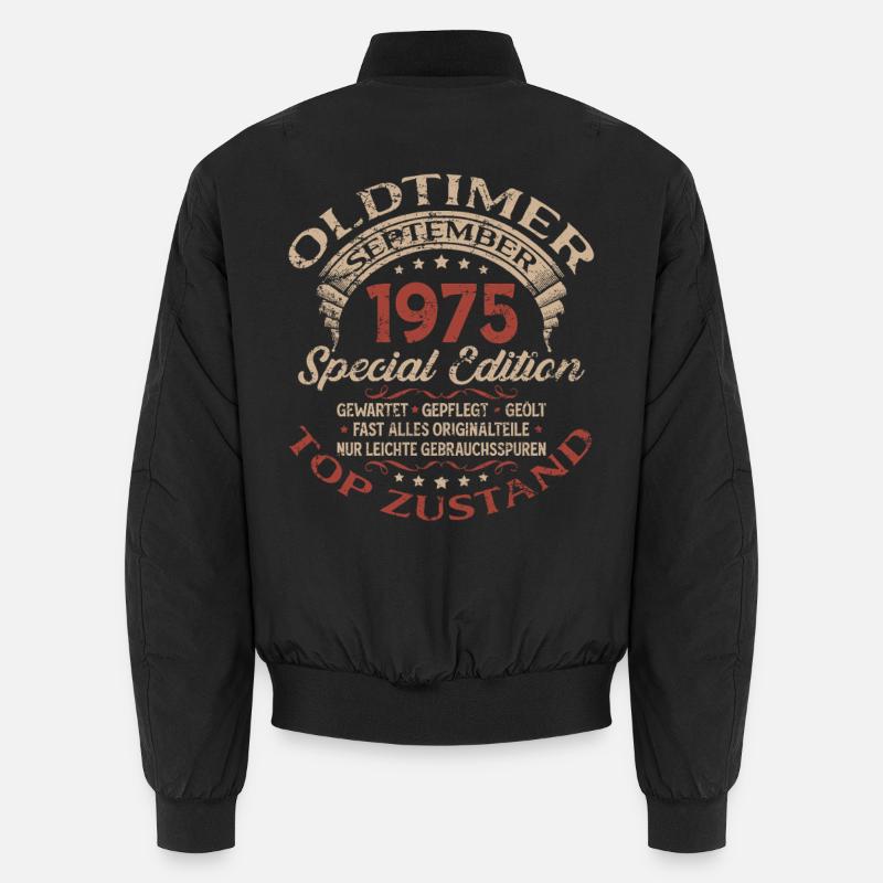 50. Geburtstag Geschenk Oldtimer September 1975 Unisex Bomberjacke