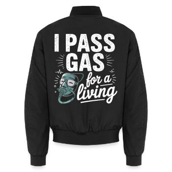 Motivating Nurse Graphic - Unisex Bomber Jacket - black - Back - AI Model Male 185 light (185cm)