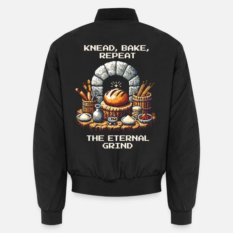 Kneten, Backen, Repeat | Brot backen Humor Unisex Bomberjacke