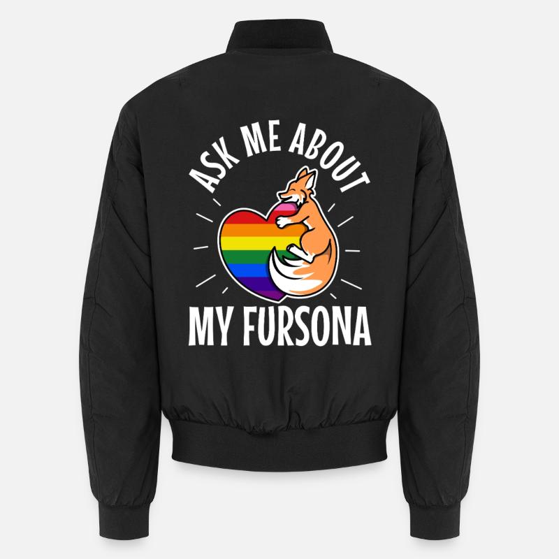 Ask me about my Fursona Unisex Bomberjacke