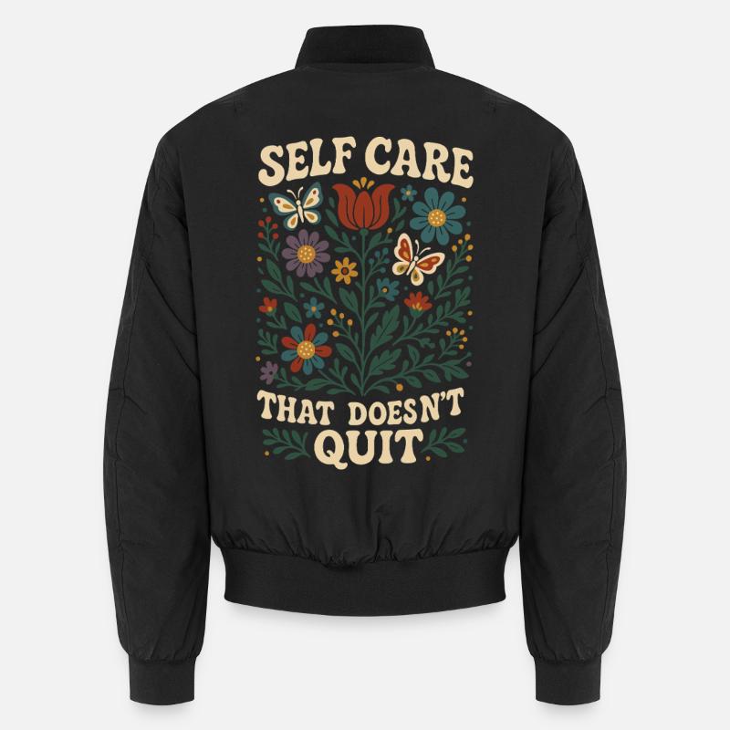 Self-care that never stops: Mindfulness - Unisex Bomber Jacket - black