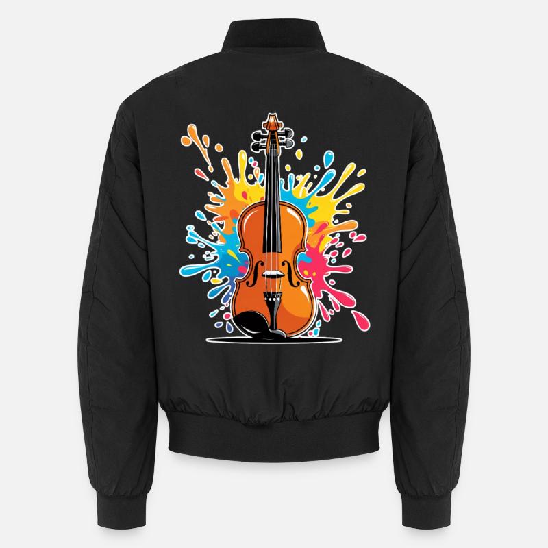 Vibrantes Violinenkunst Design Unisex Bomberjacke