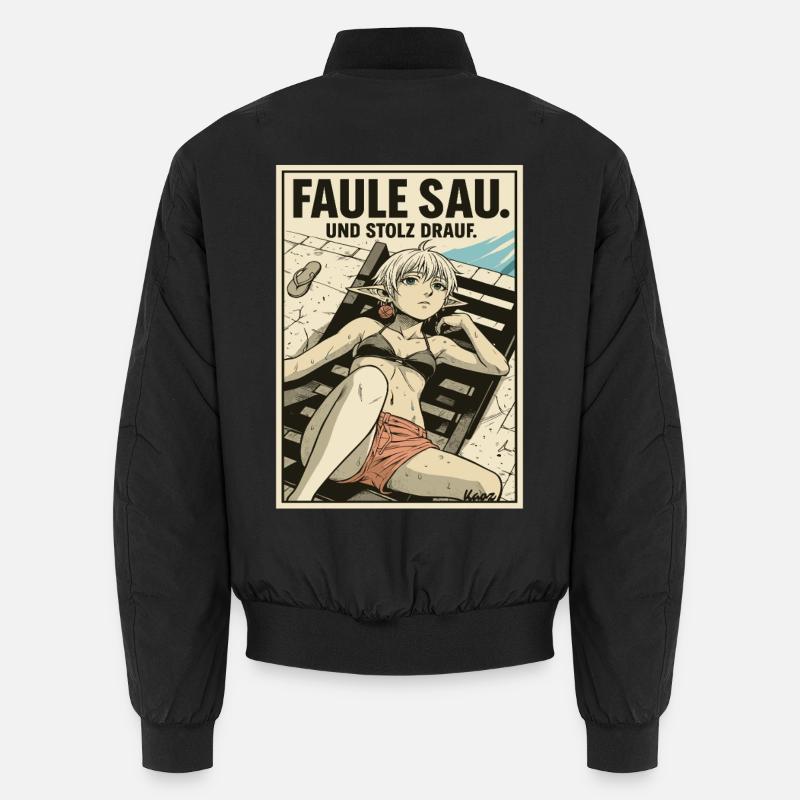 Lazy sow on the beach with pride Unisex Bomber Jacket