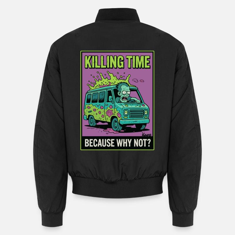 Zombie Van Survival Illustration - Unisex Bomberjacke - Schwarz