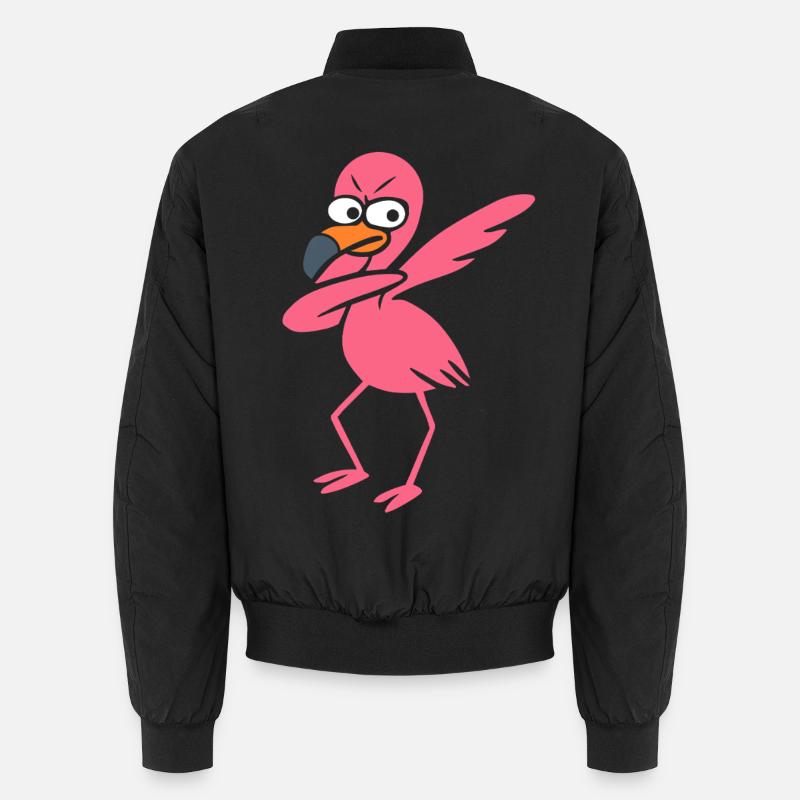 Dancing Flamingo Dabbing - Unisex Bomber Jacket - black