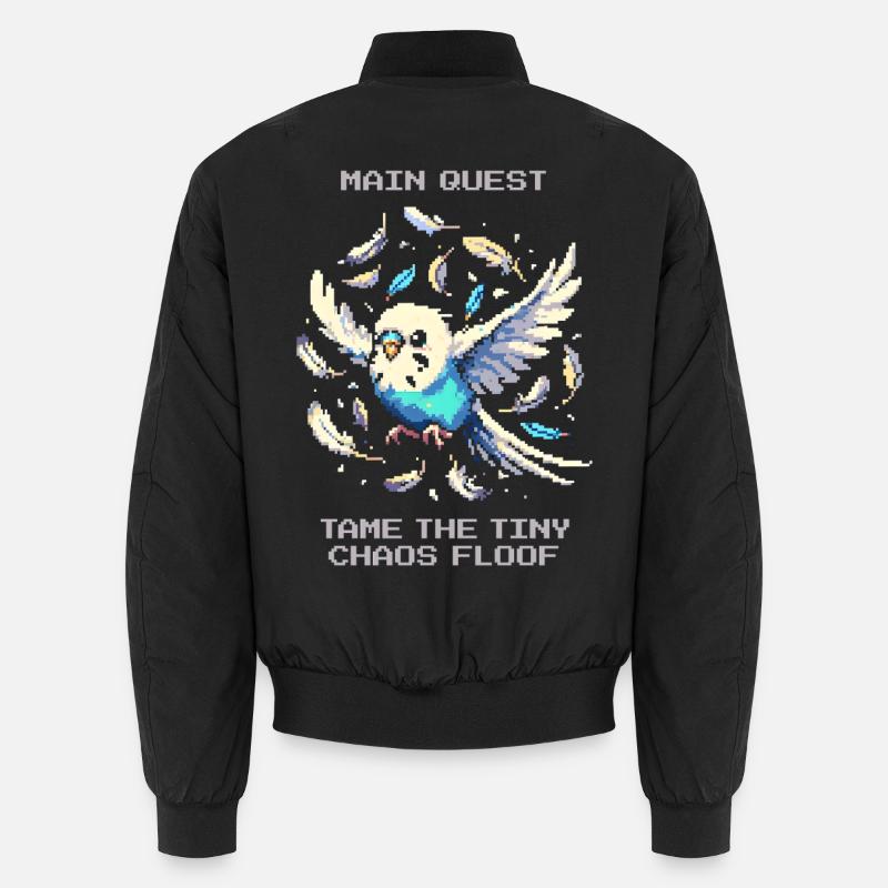 Main Quest: Tame Chaos Fluff | Budgie Unisex Bomber Jacket
