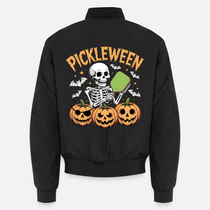 Pickleween Halloween Pickleball Player Funny Unisex Bomber Jacket