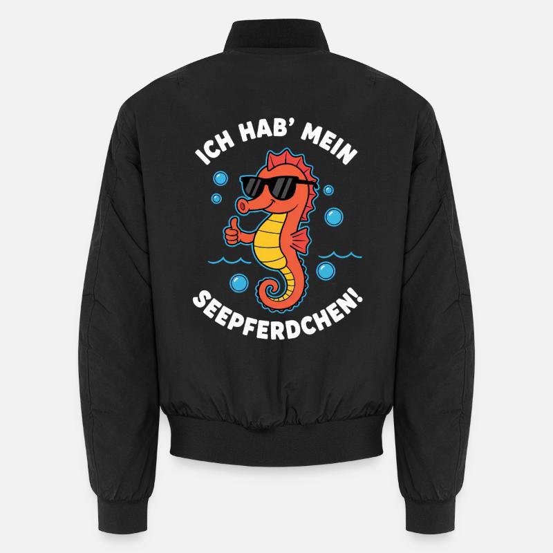 Bestandene Prüfung – Seepferdchen mit Sonnenbrille Unisex Bomberjacke