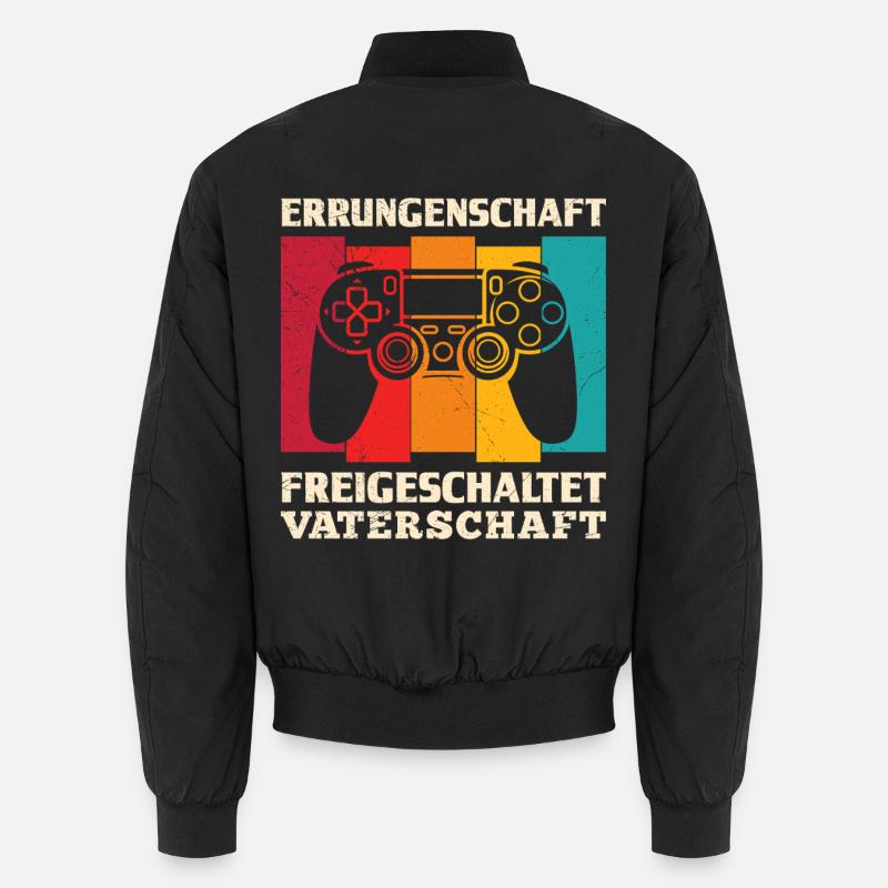 Werdender Vater ERRUNGENSCHAFT FREIGESCHALTET - Unisex Bomberjacke - Schwarz