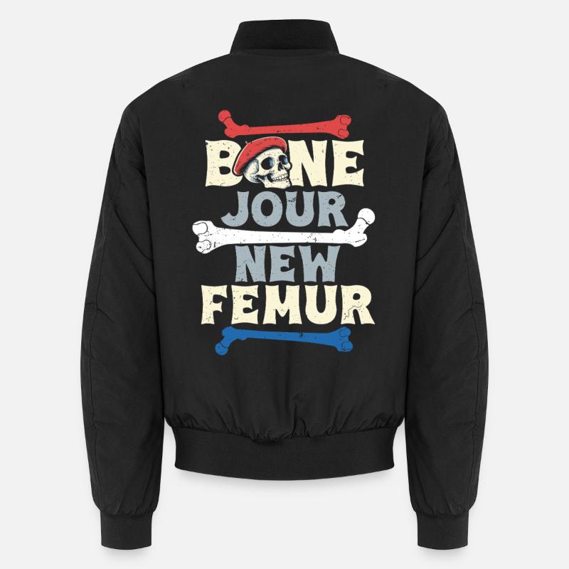 Beinbruch Gebrochener Oberschenkel Bone Jour Unisex Bomberjacke
