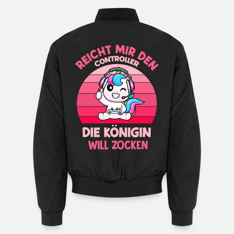 Reicht Mir Den Controller Die Königin Will Zocken Unisex Bomberjacke