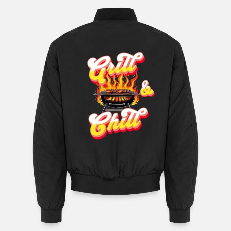 Grillen BBQ Grill - Unisex Bomberjacke - Schwarz