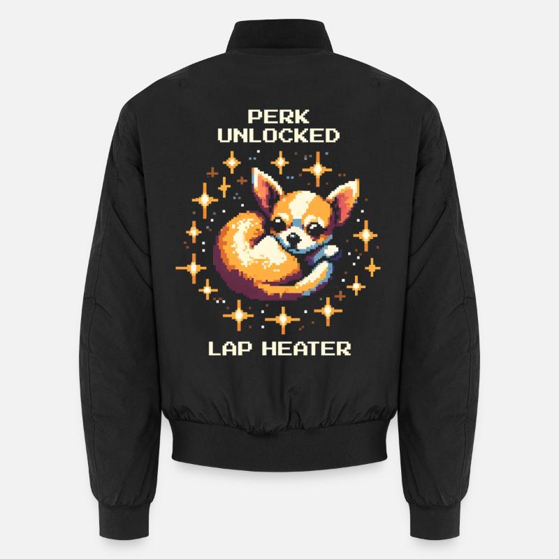 Perk: Lap heating | Chihuahuas - Unisex Bomber Jacket - black