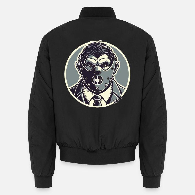 Horror-Inspired Gentleman Mask Design Unisex Bomber Jacket