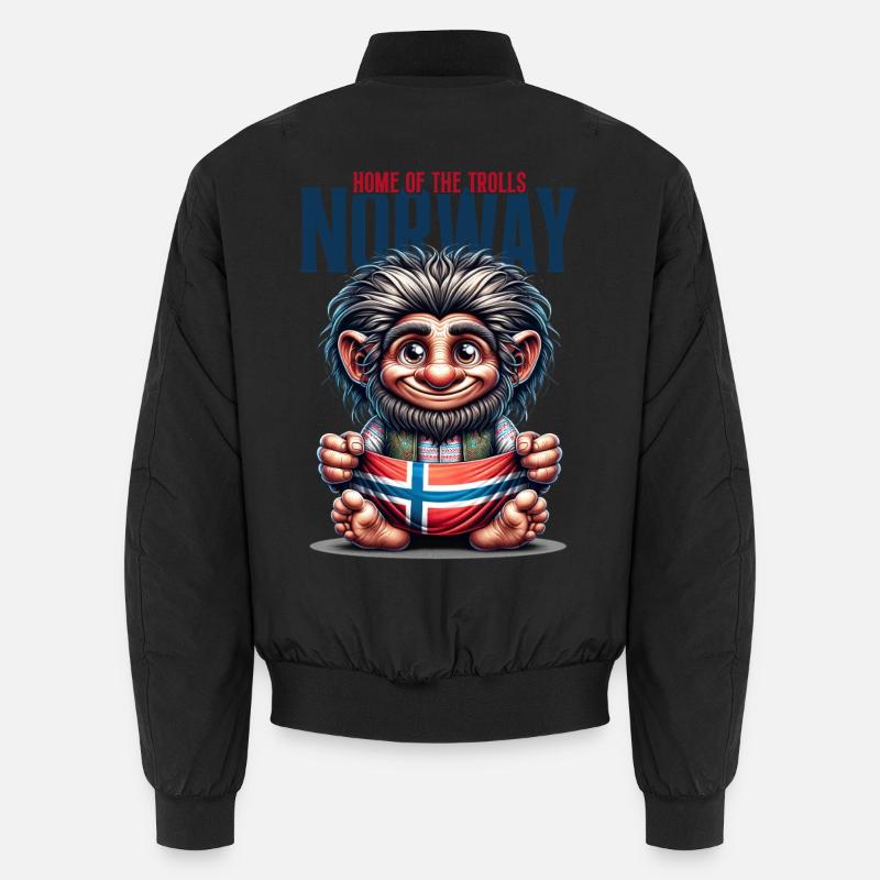 Troll norvégien avec drapeau - Bomber unisexe - noir