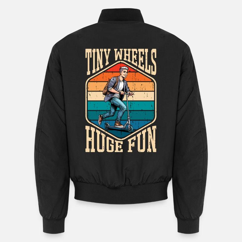 Scooter Tiny Wheels Huge Fun Motorcycle Lover Unisex Bomberjacke