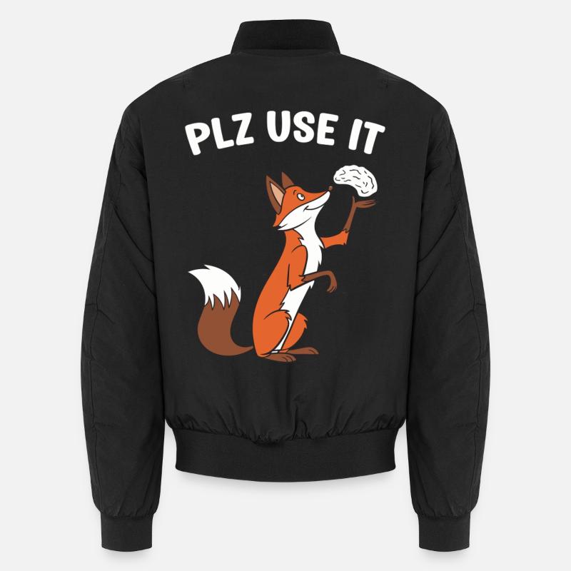 A funny fox with the brain plz use it Unisex Bomber Jacket