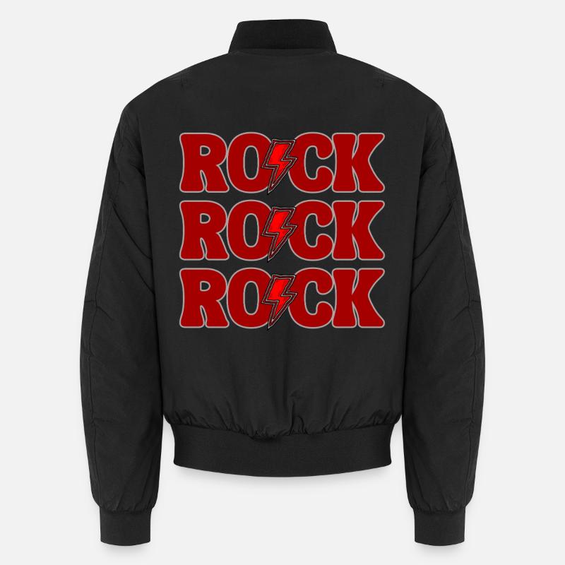 ROCK Three Red Logos Unisex Bomber Jacket