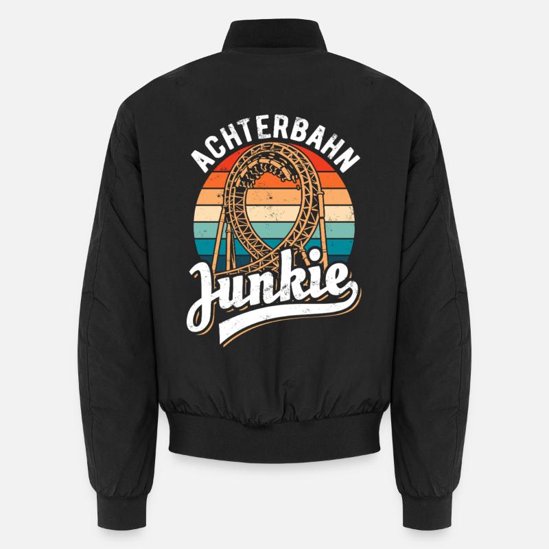 Roller Coaster Junkie - Looping - Unisex Bomber Jacket - black